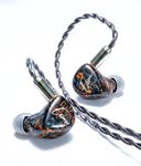 Essonio ES-C13 Handcrafted Wood in-Ear Monitor, 2 Knowles BA+1DD Hybrid Hi-Fi IEM, Noise Cancelling Wired Earbuds, 5N Silver-Plated Cable, 3.5/4.4mm/Type-C, Pro Earphones for Studio, Music, Stage