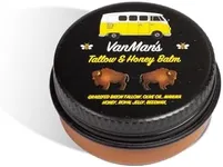 Vanman’s - Tiny Bison Tallow and Honey Balm - Unscented Grass-Fed/Finished Bison Tallow and Manuka Honey Cream with Royal Jelly - For Dry, Delicate Skin - 0.25 oz