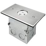 ENERLITES Screw Cap Cover Floor Box kit, 5” x 2.87” 1-Gang, 20A Tamper-Weather Resistant Receptacle Single Outlet, Watertight Gasket, Corrosive Resistant, UL Listed, 975547-SS, Stainless Steel (705547-SS)