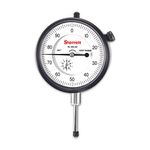 Starrett 655 Series Dial Indicator with Jewel Bearings and Lug-On-Center Back - White Face, 0-1.000" Range, 0-100 Dial Reading, 001" Graduations - 655-441J