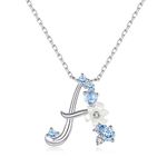 VIKI LYNN Letter A Initial Necklace 925 Sterling Silver Cubic Zirconia Personalised Gifts for Girls