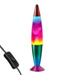 Global Gizmos 16” Rainbow Lava Lamp 40cm Tall | Retro Nostalgia | Relaxing Motion Wax Light | Decorative Illumination | Sensory Light