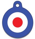 Spoilt Rotten Pets 38mm Bullseye RAF Mod Ska Design Dog or Cat Identity Disc, Cat Kitten Dog Puppy ID Tag, Pet Tag Custom Printed with Your Contact Details