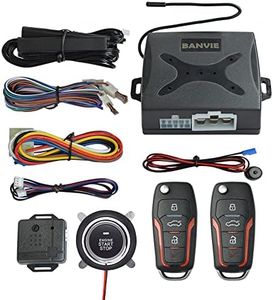 Car Alarm System Push to Start Ignition Kit, PKE Passive Keyless Entry Car Alarm System with Remote Start, Push to Engine Start Stop（Connect to car Original Horn