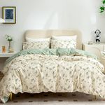 Floral Duvet Cover Twin, Brushed Microfiber 3 Pieces Floral Bedding Set Twin, Garden Style Flower Pattern Flower Twin Duvet Cover, with Zipper Closure, Luxury Soft Breathable Comfy (Floral, Twin)