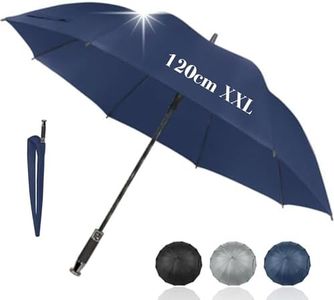 Paraguas Grandes XXL. Paraguas Grande Mujer y Hombre -Paraguas XXL- Paraguas Plegable Grande, Paraguas Antiviento Mujer, Paraguas Resistente al Viento, Funda para Llevar tipo Katana, 120cm de Diámetro