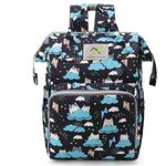 House of Quirk Baby Diaper Bag Maternity Backpack (Black Cat Cloud)