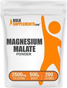 BulkSupplements.com Magnesium Malate Powder - Magnesium Supplement, Magnesium Malate 400mg - Pure & Gluten Free, 2500mg (400mg Magnesium) per Serving, 500g (1.1 lbs) (Pack of 1)