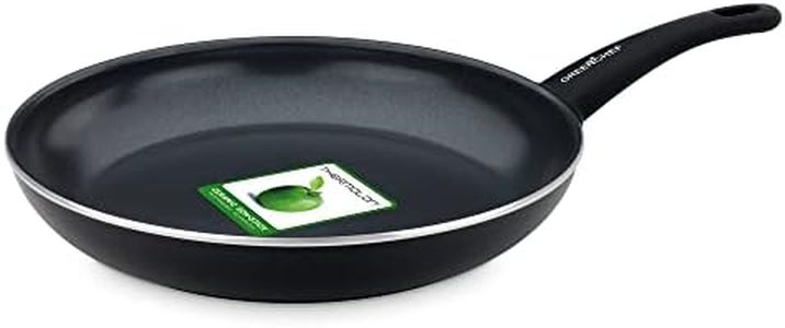 GreenChef Diamond Padella Antiaderente in Alluminio Forgiato con Rivestimento in Ceramica, Adatta a Tutti i Tipi di Fornelli, Induzione, Forno e Lavastoviglie, 30 cm, Nera