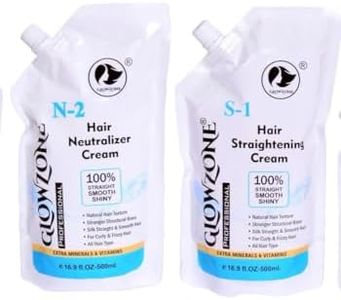Glowzone Hair Straightening & Neutralizer Cream Set – Smooth, Frizz-Free Results, Long-Lasting Shine, Easy-to-Use Formula for All Hair Types – Professional