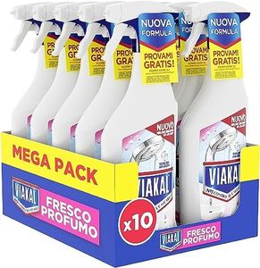 Viakal Fresco Profumo Spray Anticalcare, Confezione da 10 x 470ml, Fragranza Rosa di Primavera, Tecnologia Anti-Goccia, Elimina Fino Al 100% Di Calcare e Residui di Sapone