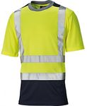 Dickies SA22081 Hi Vis Two Tone Tee Shirt Yellow size M