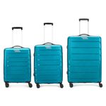 Aristocrat Chroma 3 Pc Set Cabin 55 Cm(Small) Check-in 66 Cm(Medium) Check-in 75 Cm(Large) 8 Wheels Trolley Bags for Travel, Hard Case Luggage, Suitcase with Combination Lock & 7 Years Warranty(Blue)