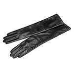 QECEPEI Womens Long Leather Gloves Touchscreen Texting Opera Evening Dress Driving Gloves Sikly Liner L