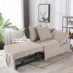 The Cozy Couch-2024 Miller LHS Convertible Couch Bed,Loveseat Sofa,Adjustable Couch Sleeper with Pull Out Bed,Modern Linen Fabric Space-Saving Sofas for Living Room,Apartment&Office Colour-Beige