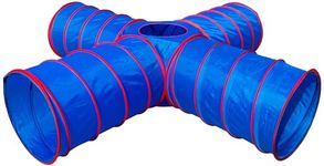 Homecute Tunnel Tent for Kids, Play Tunnel, Foldable Indoor & Out Door Crawl Through Tunnel for- Kids Toddler Babies Children, Tunnel Tent for Kids, Girls and Boys. (4 Way Blue)