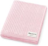 Organic Ribbed Swaddle Blanket for Boys & Girls - 100% Luxury Organic Soft Cotton Knit Warm Cozy Cuddle Stroller Crib Blanket for Newborns, Infants, & Toddlers (Blush Pink)