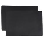 AmazonCommercial Silicone Mats, Countertop Protector, Kitchen Counter Mat, Set of 2, Multipurpose, Rectangular, Black, 63.5 cm x 43.1 cm