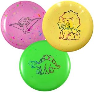 Dino Discs Disc Golf Starter Set for Children - Ultra Lightweight Disc Golf Set for Kids with Putter, Driver, and Midrange Disc