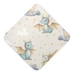 Kigai Cute Dragon Muslin Hooded Baby Towel Ultra Soft and Absorbent Bath Towel for Boy Girl Cotton Baby Bathrobe Blanket for Newborn Infant Toddler, 35x35 Inch