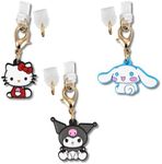 Sonix x Sanrio Dust Plugs - USB C + Lightning Compatible - Character Charging Port Charms (3 Pack) - Hello Kitty, Cinnamoroll, Kuromi