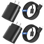 USB C Fast Charger 25W,2 Pack USB C Wall Charger Super Fast Charging Block for Samsung Galaxy S24/S24+/S24 Ultra/S23/23 Ultra/S22/ S21 FE/S20/Note 20 with 6FT USB C to C Cable