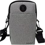 AGOZ Crossbody Cell Phone Purse Wallet Sling Bag Shoulder Strap for Apple iPhone, Gray, Small
