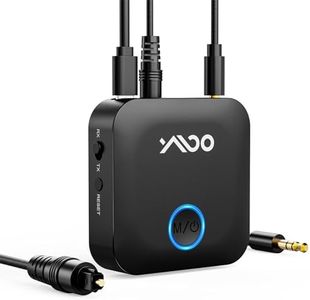YMOO[2023 Amélioré Emetteur Recepteur Bluetooth 5.3, 2 en 1 Adaptateur Bluetooth pour TV Double Connexion/aptX-LL/HD Entrée/Sortie Numérique Optique SPDIF+3.5mm Jack pour Enceinte Casque Avion,131ft