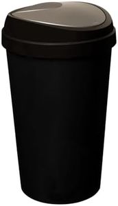 Spectraplast® 50L Top Touch Kitchen Bin Large Indoor Rubbish Bin with Coloured Lids (Black, Blue, Red, Silver, Green, Yellow) – Hands-Free Waste Disposal for Kitchen, Home, Office & Recycling (SILVER)