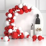 Red and White Balloon Arch Garland Kit, 127pcs Christmas Party Decorations Valentines Day Balloon Arch Birthday Wedding Engagement Party Supplies Decorations