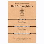 VU100 3Pcs Dad Daughters Gifts Morse Code Bracelets for Dad Daughters Bracelets Daughter Gifts from Dad Gifts from Daughters Christmas Birthday Gifts for Girl Daddy Father