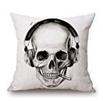 bestseason 18 x 18 inches / 45 by 45 cm slimmingpiggy comfortable bedding smoking skull with earphones 18x18 inch pillow case pillowcover,two sides is fit for gf,seat,wife,kids girls,dining room,st