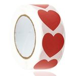 Coloured Heart Stickers 500 Pcs 25mm Red Self Adhesive Heart Labels Coding Heart Stickers Labels Glossy Paper Stickers for DIY Crafts Gift Bags Cards Envelope