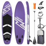 FBSPORT Inflatable Stand Up Paddle Boards,SUP Board,6" Thick Stand Up Paddle Boarding,Paddling Board for Youth & Adult,Surfboard,SUP with Adjustable Paddle/Backpack/Pump/Removable Fin (Purple)