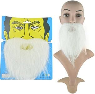 The Flash Store Fake Beards for Adults Kids - Costume Accessories - Beard & Mustache - Fake Mustaches（White）