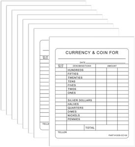 Dinifee 800 Pcs Currency and Coin Record Forms 5.5 x 4.25 Inch Paper Currency & Coin Counting Record Sheets Bank Deposit Forms for Fundraiser Church or Christian College Universities