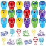 PerKoop 60 Pieces Train Stampers for Kids Train Birthday Party Supplies Train Kids Stampers for Toddler Friends Theme Favors Decorations Stamping Crafting Planners Class Prizes