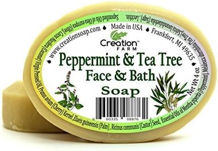 Creation Farm Peppermint & Tea Tree Oil Original Hand Made Soap 2-Bar Pack Face Complexion Handmade Herbal Soap Botanically Enriched