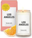 Homesick Scented Candles for Home (Los Angeles) - 13.75 oz Long-Lasting Soy Wax Jar Candle for Women & Men for All Occasions, 60-80 Hours Burn Time - Notes of Orange, Bergamot & Rose