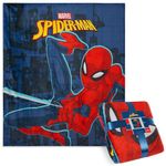 Disney Marvel Spiderman Fleece Throw Blanket, 150 x 130cm Bedroom Decor (Blue Spiderman)