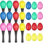 CCCYMM 24 Pcs Shakers Musical Instrument Set Plastic Maracas and Egg Shaker for Kids Maracas Percussion Musical Instruments for School and Music Learning Class Party