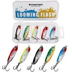 THKFISH Fishing Lures Fishing Spoons Trout Lures Saltwater Spoon Lures Casting Spoon for Trout Bass Pike Walleye Color B, 1/8oz-5pcs