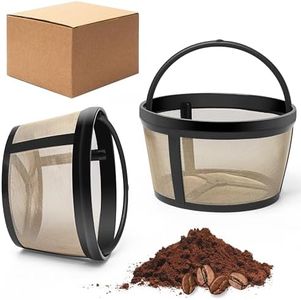 4 Cup Reusable Filter Basket With Mesh Bottom Fits MrCoffee Coffee Maker and Brewer - Permanent Filter Replacement for Mr Coffee Gold Tone Basket-Style Filters 2-Pack