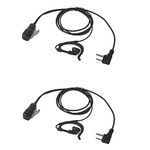 Pdflie 2Pack 1Pair Ear-Clip AVPH4 Wrap Around The Ear VOX PTT Earpiece 2 Pin Walkie Talkie Headset for Midland t71 t71vp3 LXT 600 GXT 1000 GXT1000VP4 LXT500VP3 GXT1000XB GMRS Radio