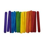 Colored Popsicle Sticks for Crafts - [100 Count] 6 Inch Jumbo Multi-Purpose Wooden Sticks