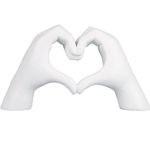 Kityemo Love Finger Statue Modern, White Gesture Decoration, Modern Art Sculpture Personalized Finger Perfect for Creative Wedding and Desktop Decoratio