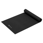 Gaiam Yoga Mat Premium Solid Color Non Slip Exercise & Fitness Mat for All Types of Yoga, Pilates & Floor Workouts, Black, 5mm, 68"L x 24"W x 5mm