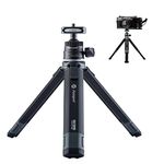 Fotopro Desktop Tripod All Metal Material Aluminum Alloy 360 Degree Ball Head 1/4 Inch Screw Mini Portable Extendable Table Tripod for Cell Phone DSLR Camera Travel Photograph Vlog Video