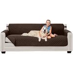 Sofa Shield Original Patent Pending Reversible X-Large Oversized Sofa Protector, Many Colors, Seat Width to 78 Inch, Furniture Slipcover, 2 Inch Strap, Couch Slip Cover Throw for Dog, Pets, Chocolate