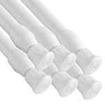 QILERR Tension Rods 70-120 cm 6 Pack Spring Tension Rods, Adjustable Extension Tension Curtain Pole Closet Rod Cupboard Tensions Poles for Windows, Kitchen, Cupboard, Wardrobe, DIY Projects, White